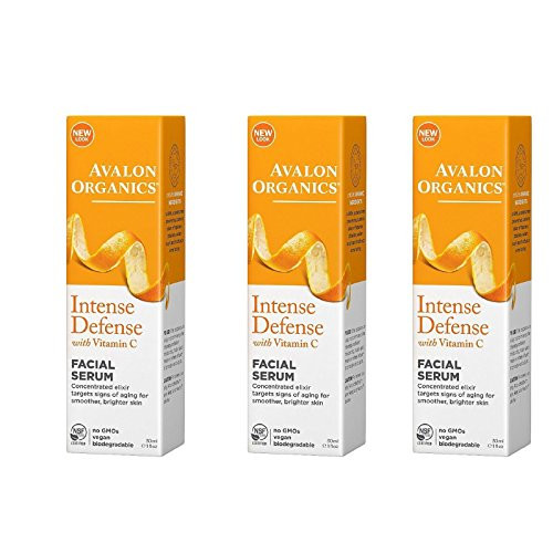 Avalon Organics Vitamin C Renewal Vitality Facial Serum  1 Ounce  Pack of 3