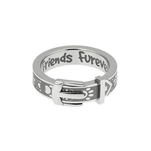 Joyful Sentiments Pet Jewelry Stainless Steel Friends Furever Collar Ring