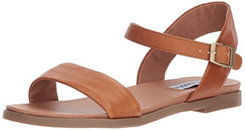 Steve Madden Women s Dina Flat Sandal  Tan Leather  9 5 M US