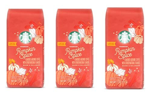 Starbucks 2019 Pumpkin Spice Ground Coffee Pack of 3 Bags 11 oz Per Bag Limited Edition Flavored Coffee Warm Balanced Starbucks 2019 Pumpkin Spice Ground Coffee Pack of 3 Bags 11 oz Per Bag Limited Edition Flavored Coffee Warm Balanced