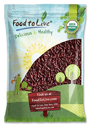 Organic Dark Red Kidney Beans  10 Pounds   Non GMO  Kosher  Raw  Sproutable  Vegan