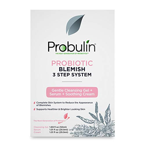 Probulin Probiotic Blemish 3 Step System  Gentle Facial Cleansing Gel  Facial Serum  Soothing Moisturizer Cream  Skin Care Kit