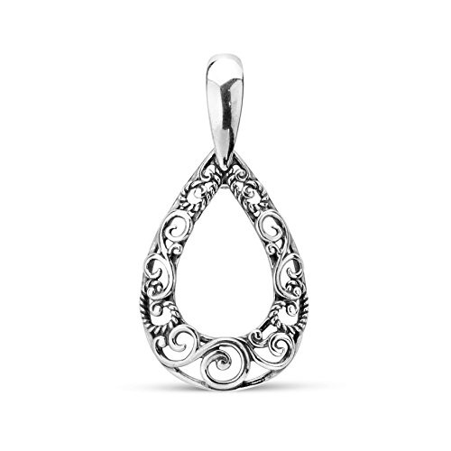 Carolyn Pollack Sterling Silver Filigree Teardrop Pendant Enhancer