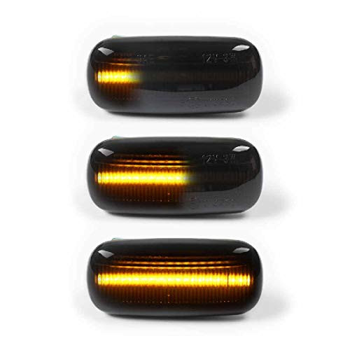 Gempro 2Pcs Dynamic Amber LED Side Marker Turn Signal Light Compatbile for Audi A4 S4 B6 B7 A6 C5 TT A8  Replace OEM Side Marker Light
