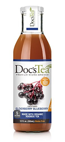 Doc s Tea Flavored Tea  Elderberry Blueberry  12 Fluid Ounce  Pack of 12