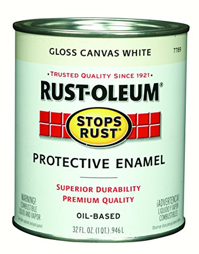 Rust Oleum 7789502 Gloss Canvas White Stops Rust Enamel Paint  1 quart Can  Pack of 2