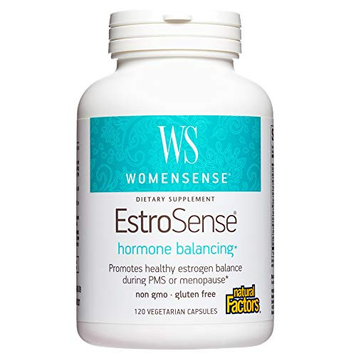 WomenSense EstroSense by Natural Factors Natural Supplement to Support Estrogen and Hormone Balance During PMS or Menopause Vegan Non GMO 120 capsules 60 servings WomenSense EstroSense by Natural Factors Natural Supplement to Support Estrogen and Hormone Balance During PMS or Menopause Vegan Non GMO 120 capsules 60 servings