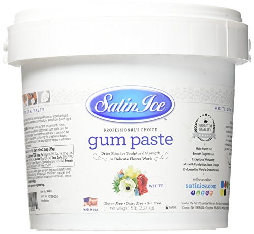 Satin Ice White Gum Paste, 5 Pounds, Decorative Sugar Icing