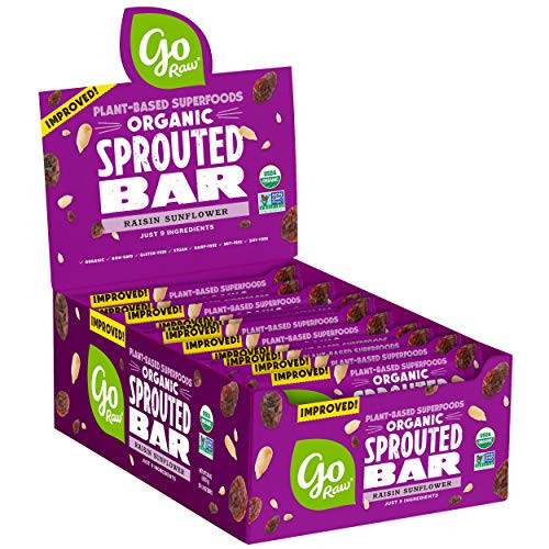 Go Raw Seed Bars  Raisin Sunflower   Gluten Free Snacks   Vegan   Organic   Paleo   Superfood  20 Large Bars