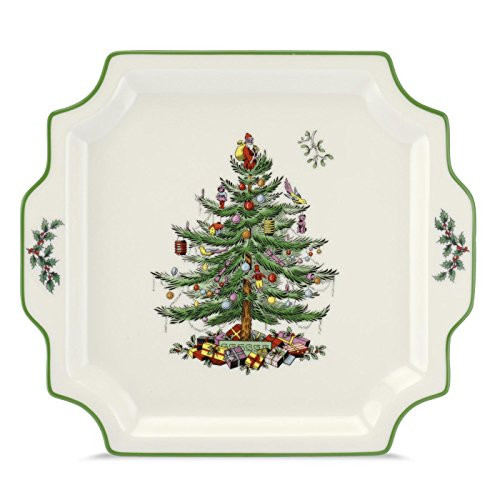 Spode Christmas Tree Square Handled Platter Spode Christmas Tree Square Handled Platter