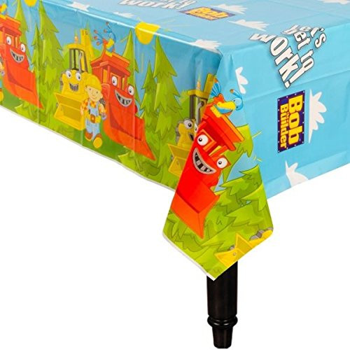 Bob the Builder Party Reusable Table Cover Tableware, Plastic, 54" x 102"