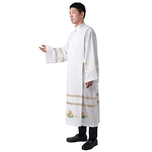 BLESSUME Church ALB Embroidered Vestments White
