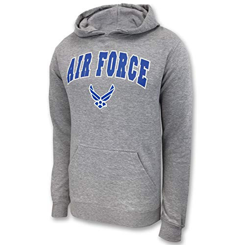 United States Air Force Arched Wings Logo Hooded Sweatshirt  x Large  Grey
