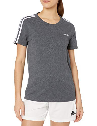 adidas Essentials 3s Slim Tee  Dark Grey Heather Purple Tint  Small