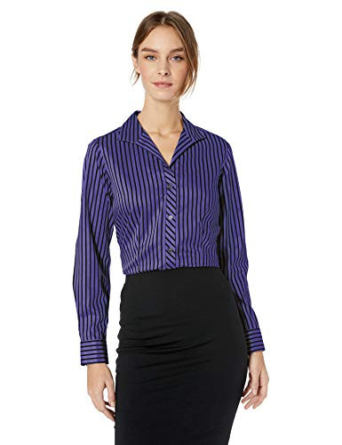 Foxcroft Women s Annie Non Iron Stripe Shirt  Regal Purple  14