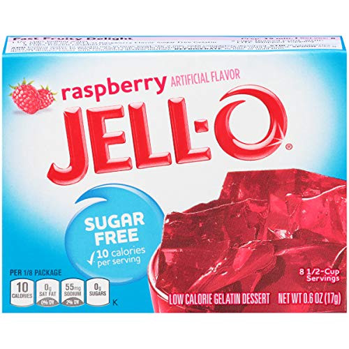 Jell O Raspberry Sugar Free Gelatin Mix  0 6 oz Boxes  Pack of 24