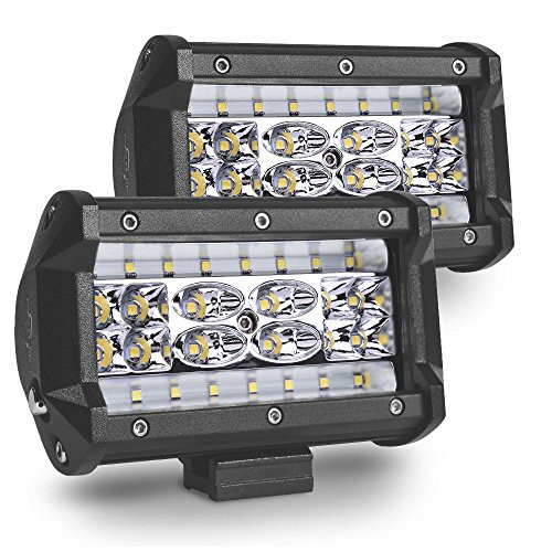 MICTUNING 5" Quad-Row LED Pods Off road LED Light Bar - 4200LM Philips Spot Flood Combo Beam Work Light Driving Fog Lamps for Jeep SUV ATV UTV Truck Boat (2 Packs) MICTUNING 5" Quad-Row LED Pods Off road LED Light Bar - 4200LM Philips Spot Flood Combo Beam Work Light Driving Fog Lamps for Jeep SUV ATV UTV Truck Boat (2 Packs)