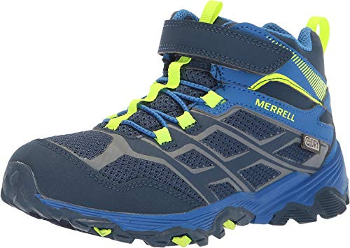 Merrell girls M moab Fst Mid a C Wtrpf Hiking Shoe  Navy Cobalt  11 Wide Little Kid US