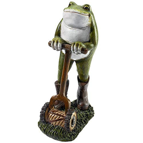 Design Toscano AL18624 Moses The Garden Toad Lawn Mower Frog Statue  Full Color