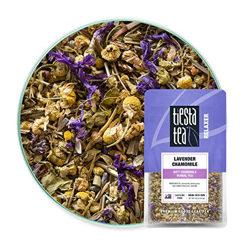 Tiesta Tea   Lavender Chamomile  Loose Leaf Soft Chamomile Herbal Tea  Decaf  Hot   Iced Tea  0 9 oz Pouch   25 Cups  Natural  Stress Relief   Health Support  Herbal Tea Loose Leaf  Pack of 6