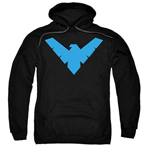 Popfunk Nightwing Logo Pull Over Hoodie Sweatshirt   Stickers  XX Large  Black