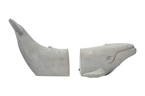 Creative Co-op Grey Cement (Set of 2 Pieces) Whale Bookends