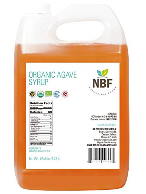 NBF Organic Blue Agave Nectar Syrup 128 Oz Natural Low Glycemic Index Sweetener Non GMO Gluten Free NBF Organic Blue Agave Nectar Syrup 128 Oz Natural Low Glycemic Index Sweetener Non GMO Gluten Free