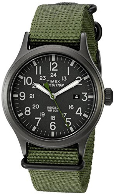 Timex Men s TW4B04700 Expedition Scout 40 Green Nylon Slip Thru Strap Watch