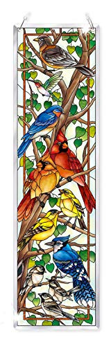 Amia Songbird Handcrafted Glass  Décor Panel  Multicolored
