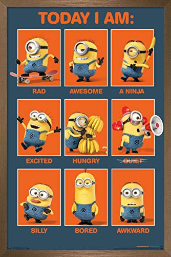 Trends International Illumination Despicable Me   Today I Am Wall Poster  14 725  x 22 375   Bronze Framed Version