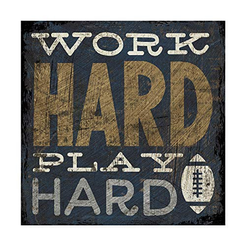 Trademark Fine Art Football V Blue by Michael Mullan  18x18 Inch