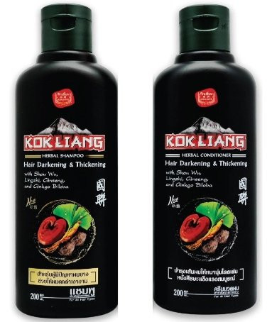 New Kokliang Hair Herbal Black Natural Darkening Thickening Shampoo 200 ml    Conditioner 200 ml  by jawnoy