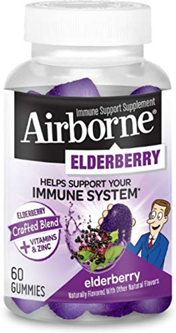 Airborne Elderberry Gummies Immune Support Supplement 60 ct  Pack of 2