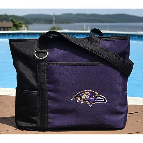 NFL Baltimore Ravens Tote Bag with Embroidered Logo NFL Baltimore Ravens Tote Bag with Embroidered Logo