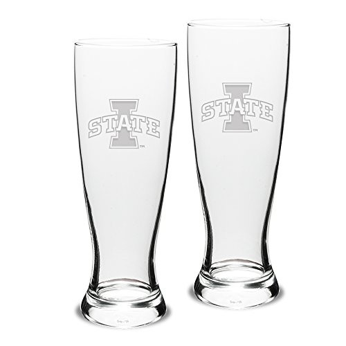 University Glass NCAA Iowa State Cyclones Adult Set of 2   23 oz University Pilsners Deep Etch Engraved  One Size  Clear