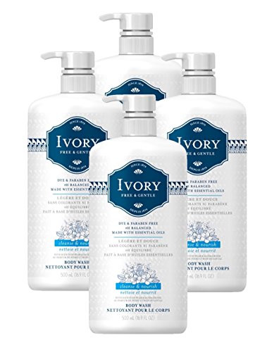 Ivory Free   Gentle Cleanse   Nourish Body Wash with Pear   Sandalwood Scent  16 9 Fluid Ounce  Pack of 4