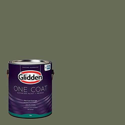 Glidden Exterior Paint   Primer  Sage All About Olive  One Coat  Flat  1 Gallon