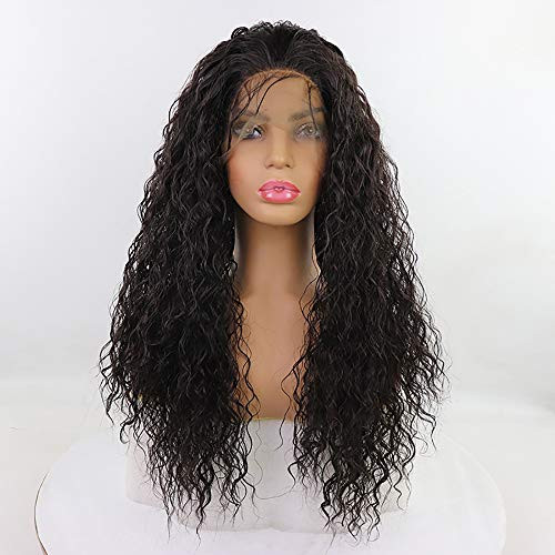 Candice Hair Synthetic Lace Front Wigs Long Loose Curly Wigs with Baby Hair and Natural Hairline Heat Resistant Fiber Swiss Lace Wigs Natural Brownish Black Wig For Black Women 180 Density 24 Inch 4 Candice Hair Synthetic Lace Front Wigs Long Loose Curly Wigs with Baby Hair and Natural Hairline Heat Resistant Fiber Swiss Lace Wigs Natural Brownish Black Wig For Black Women 180 Density 24 Inch 4