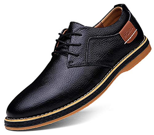 TSIODFO Oxfords for Men Black Colour Mens Business Casual Shoes Cow Leather Work Men s Dress Shoes Size 9  6111black43