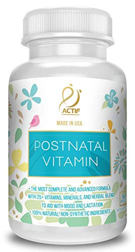 Actif Organic Postnatal Vitamin with 25  Organic Vitamins and Organic Herbs  Nursing and Lactation Supplement  Non GMO  Made in USA  90 Count