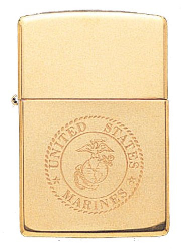 US Marine Solid Brass EGA Logo USMC Military Zippo Lighter