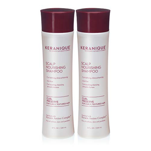 Keranique Curl Preserve   Scalp Nourishing Shampoo for Curly  Textured Hair   Sulfate Free  Paraben Free  Anti Breakage  Mild Formula 8 fl oz   2 Pack