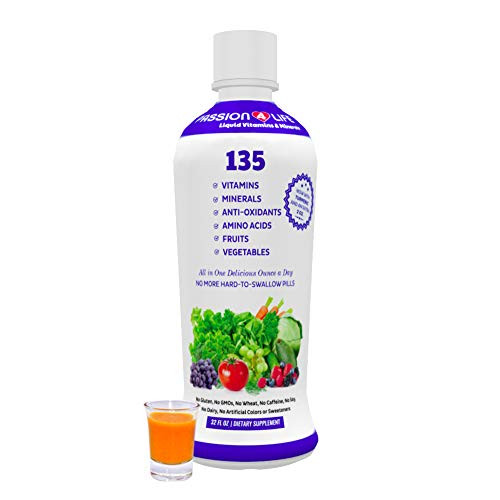 Passion 4 Life Mega Liquid Multivitamins  Trace Minerals  Amino Acids  Turmeric for Adults  Men  Women  Teens  Kids  Energy  Sleep  Stress  Depression  Non GMO  No Soy  No Dairy