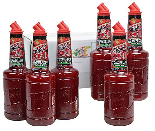 Finest Call Premium Strawberry Puree Drink Mix  1 Liter Bottle  33 8 Fl Oz   Pack of 6