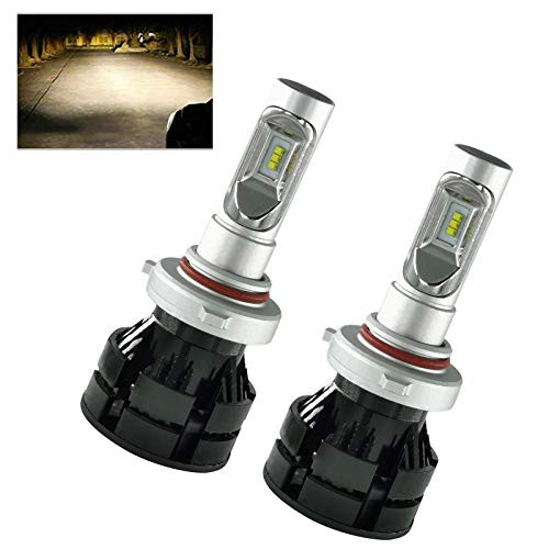 9005 HB3 LED Headlight Bulbs High Beam 4300K Tint Yellow  60W 10000 Lumens Adjustable Beam Extremely Bright CSP Chips H10 9145 Fog Light Bulbs All in One Conversion Kit