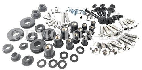 GHMotor Complete Fairings Bolts Screws Fasteners Kit Set Made in USA for 2007 2008 KAWASAKI ZX6R ZX 6R 636   Silver