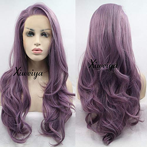 Xiweiya Wigs Long Wavy Hair Synthetic Lace Front Wig Mermaid Purple High Temperature Tied Heat Resistant Fiber For Women Instagram Makeup Half Hand Hair Cosplay Wig Soft Lace Lavender Wig  wavy Xiweiya Wigs Long Wavy Hair Synthetic Lace Front Wig Mermaid Purple High Temperature Tied Heat Resistant Fiber For Women Instagram Makeup Half Hand Hair Cosplay Wig Soft Lace Lavender Wig  wavy
