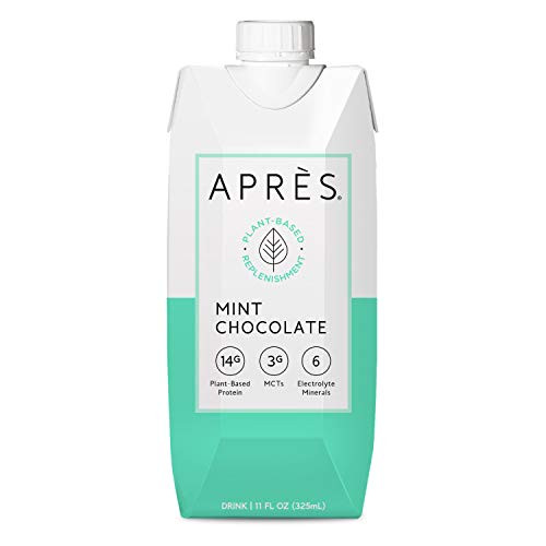 Après Plant Based Protein Drink Mint Chocolate with MCTs   Electrolytes  Vegan  Non GMO  Dairy Free  Gluten Free  Soy Free Shake 11 Fl Oz  12 Bottles