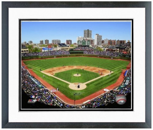 Wrigley Field Chicago Cubs MLB Stadium Photo  Size  12 5  x 15 5   Framed