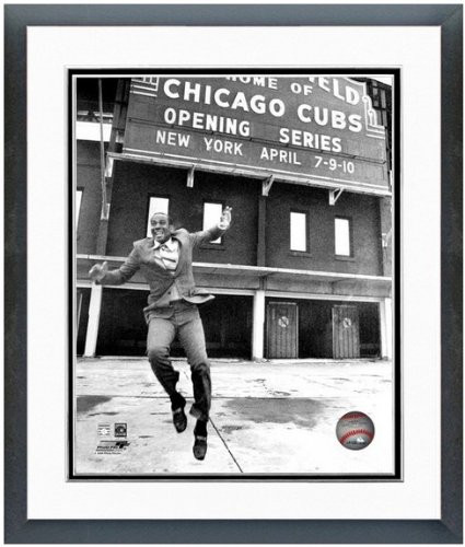 Chicago Cubs Wrigley Field Ernie Banks MLB Stadium Photo 12 5  x 15 5  Framed